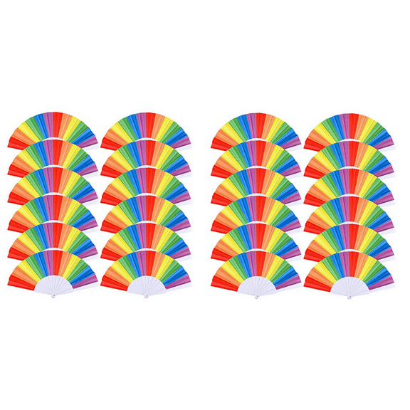 20 Pack Rainbow Folding Fans , Hand Pride Fan Gay Pride LGBT Fans for Parties Festival Events Dance Supplies
