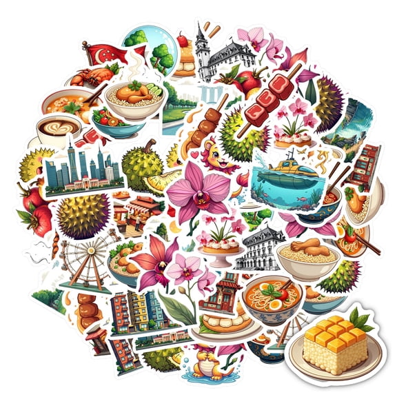 35pcs-50pcs Delicious Stationery Stickers Vibrant Kids Stickers Whimsical Food Stickers for Luggage Laptop Phone