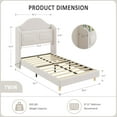 thumbnail image 3 of Garvee Upholstered Twin Bed Frame with LED Lights, Velvet Platform Bed Frame with Wingback Storage Headboard, Wood Slat Support, No Box Spring Needed, Easy Assembly, Beige, 3 of 9