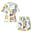 thumbnail image 4 of Picia Orange Green Avocado Pajamas Sets for Women Soft Short-Sleeved Pjs with Lounge Shorts Two Piece Sleepwear-Small, 4 of 9
