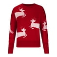thumbnail image 3 of Luxalzxs Red Christmas Sweaters for Women Long Sleeve Pullover Round-Neck Cozy Casual Knit Sweater Holiday Tops, 3 of 4
