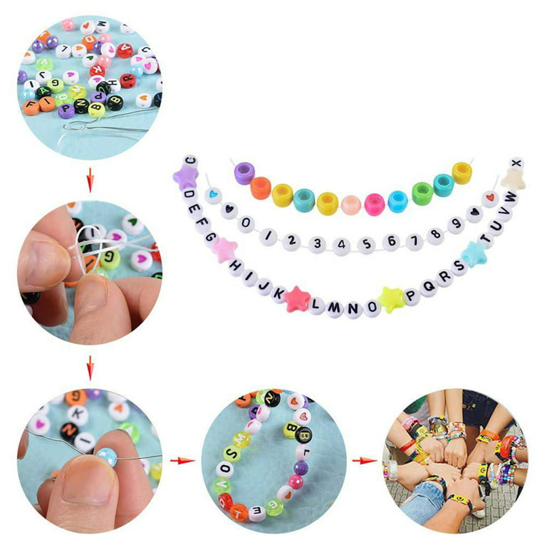 Naler 1200 Pcs Alphabet Letter Beads, 6mm Round A~Z Assorted plastic Spacer  Beads for Adult Kids Jewelry Making,DIY Arts Crafts,Unisex 