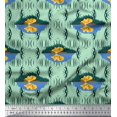 thumbnail image 1 of Soimoi Velvet Fabric Grass & Tiger Kids Print Sewing Fabric Yard 58 Inch Wide, 1 of 1