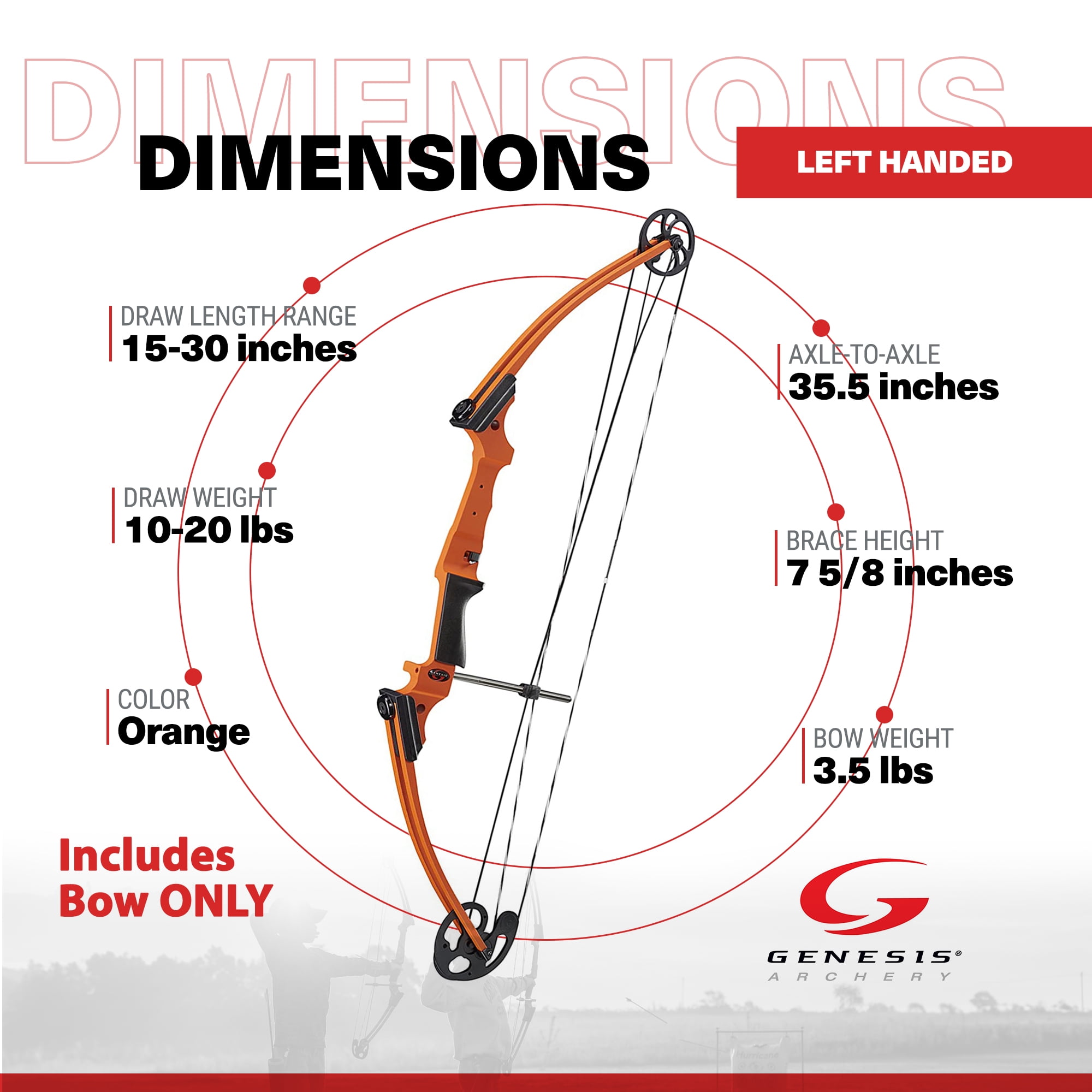 Genesis Archery Original Adjustable Left-Handed Compound Bow (2 Pack)