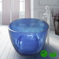 thumbnail image 3 of Rainlex 64" Freestanding Soaking Solid Surface Bathtub in Transparent Blue, 3 of 12
