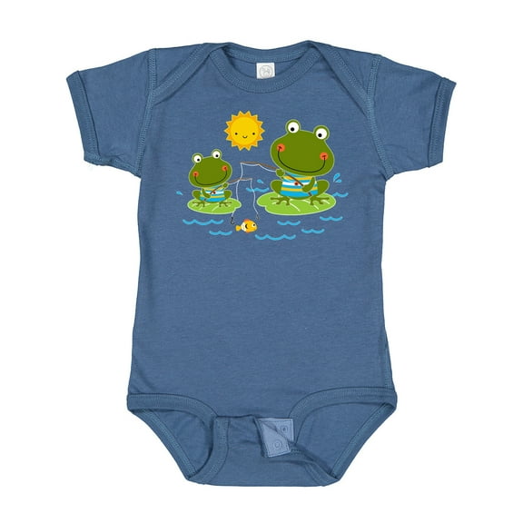 Inktastic Fishing Frogs Cute Fisherman Boys Baby Bodysuit