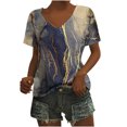 thumbnail image 2 of Fiudx Ofertas Del Día Camisetas Holgadas de Manga Corta con Cuello En V Informales con Estampado de Moda para Mujer, 2 of 5