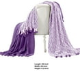 thumbnail image 2 of Benzara Orleans Cotton Throw with Diamond Maze The Urban Port, Set of 2, Purple and White, 2 of 2