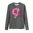 thumbnail image 4 of VKOYWKM Pink Ribbon T-Shirt for Women Breast Cancer Long Sleeve T-Shirts Breast Cancer Awareness Shirt Loose Fit Crew Neck Cancer Survivor Shirt, 4 of 5