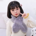 thumbnail image 5 of Cute Faux Rabbit Fur Plush Winter Warm Cross Scarf Neckerchief Wrap Solid Color Neck Warmer BEIGE, 5 of 8