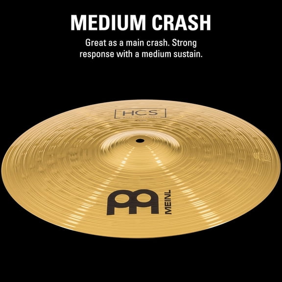 Meinl HCS Traditional Finish Brass 16" Crash Cymbal - Warm Sound, Made in Germany, Includes 2-Year Warranty