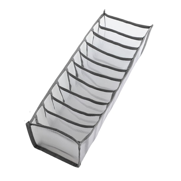 Organizador de cajones de ropa interior, organizador de armario plegable, organizador de cajones, divisor para calcetines, lencería, sujetadores, Gris 11 Rejillas
