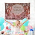 thumbnail image 4 of 1pc Metallic Pink & Gold Happy Birthday Backdrop - Polyester Party Flag, IndoorOutdoor Decoration, Glitter Cake Table Banner, Photo Booth, Party Supplies, Home Decor, 4 of 7