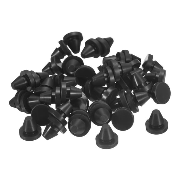 Uxcell 50pack Silicone Plugs, Rubber Round Snap in Locking Hole Plugs Waterproof Hole Plug for 6-7mm Hole, Black