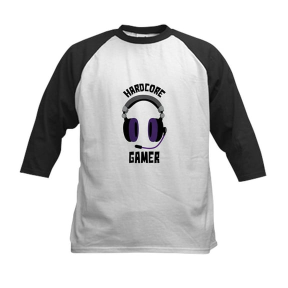 CafePress - Hardcore Gamer Baseball Jersey - Kids Cotton Baseball Jersey, 3/4 Sleeve Shirt