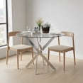 thumbnail image 6 of Atumcto 35.5" Round Tempered Glass Dining Table, Modern Kitchen Table with Chrome Metal Legs for Small Spaces, Clear/Chrome, 6 of 8