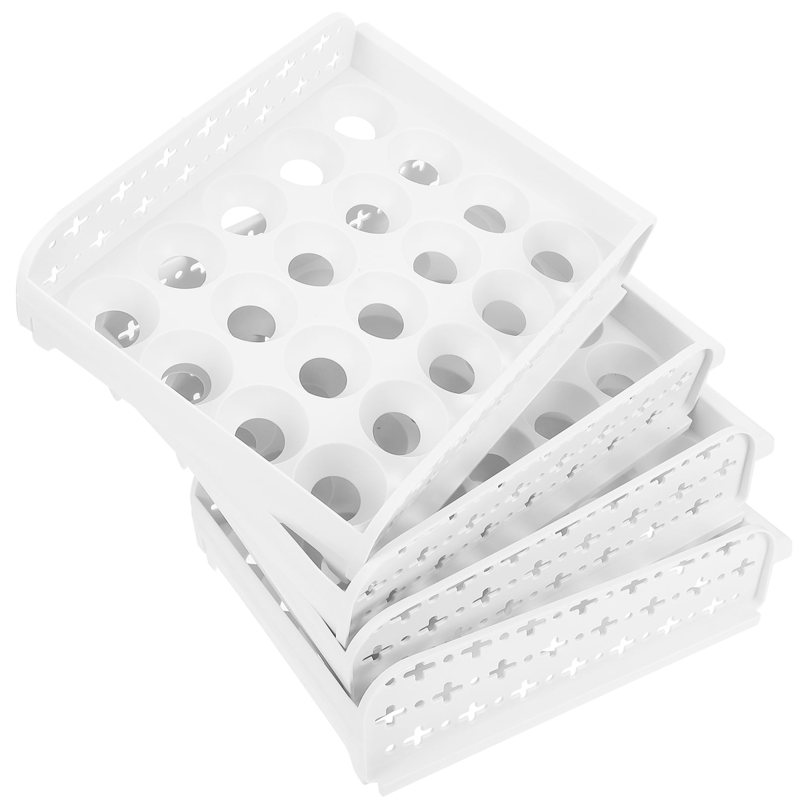 Raindrops Stackable Egg Tray for Kitchen PP Material 4 Layer Can Store 30 Eggs Per Layer