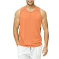 thumbnail image 2 of BXINGOHAI Mens Workout Tank Top Mesh Sleeveless Shirts Gym Bodybuilding Fitness Muscle T Shirt Athletic Tank Tops Sale Orange,L, 2 of 5