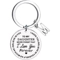 thumbnail image 1 of CHUANK Clearance To My Daughter Message Keychain Stainless Steel Initial Last Name 26 Letter Family Inspirational Keychain Gift, 1 of 2