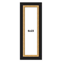 6x23 Frame Gold Real Wood Picture Frame Width 2.25 Inches | Interior Frame Depth 0.5 Inches |