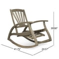 thumbnail image 5 of GDF Studio Kelsey Outdoor Acacia Wood 3 Piece Recliner Rocking Chair Chat Set, Gray, 5 of 13