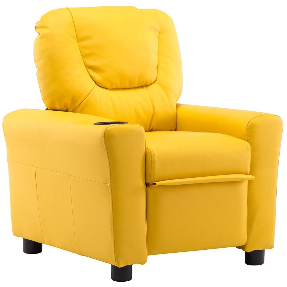 Faux Leather Recliner, Yellow