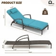 thumbnail image 2 of Patio Lounge Chairs Set of 2 - Adjustable Rattan Recliners with Cushions, Peacock Blue, for Pool/Backyard/Deck | 5-Position Folding Design, 2 of 8