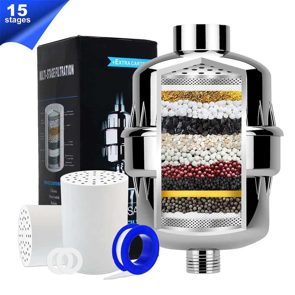 Multifunction Repla 3Pcs 15 Stage Shower Water Filter Cartridge For Hard Water 