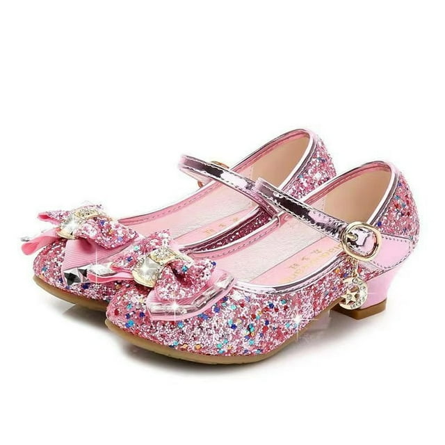 Chaussures Habillées pour Petites Filles, Chaussures à Talon Bas pour Filles, Chaussures Habillées en PU pour Mariage, Chaussures Mary Jane pour Filles (Petites et Grandes Enfants)