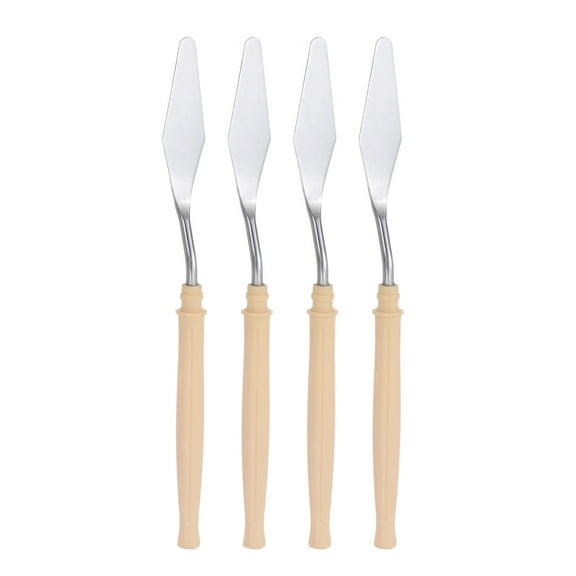 Uxcell Pallet Knife Flat Head Stainless Steel Scraper Palette Knife for Oil Acrylic Painting, 4 Pieces