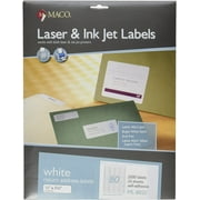 MACO Laser/Ink Jet White Return Address Labels, 1/2 x 1-3/4 Inches, 80 Per Sheet, 2000 Per Pack (ML-8025)
