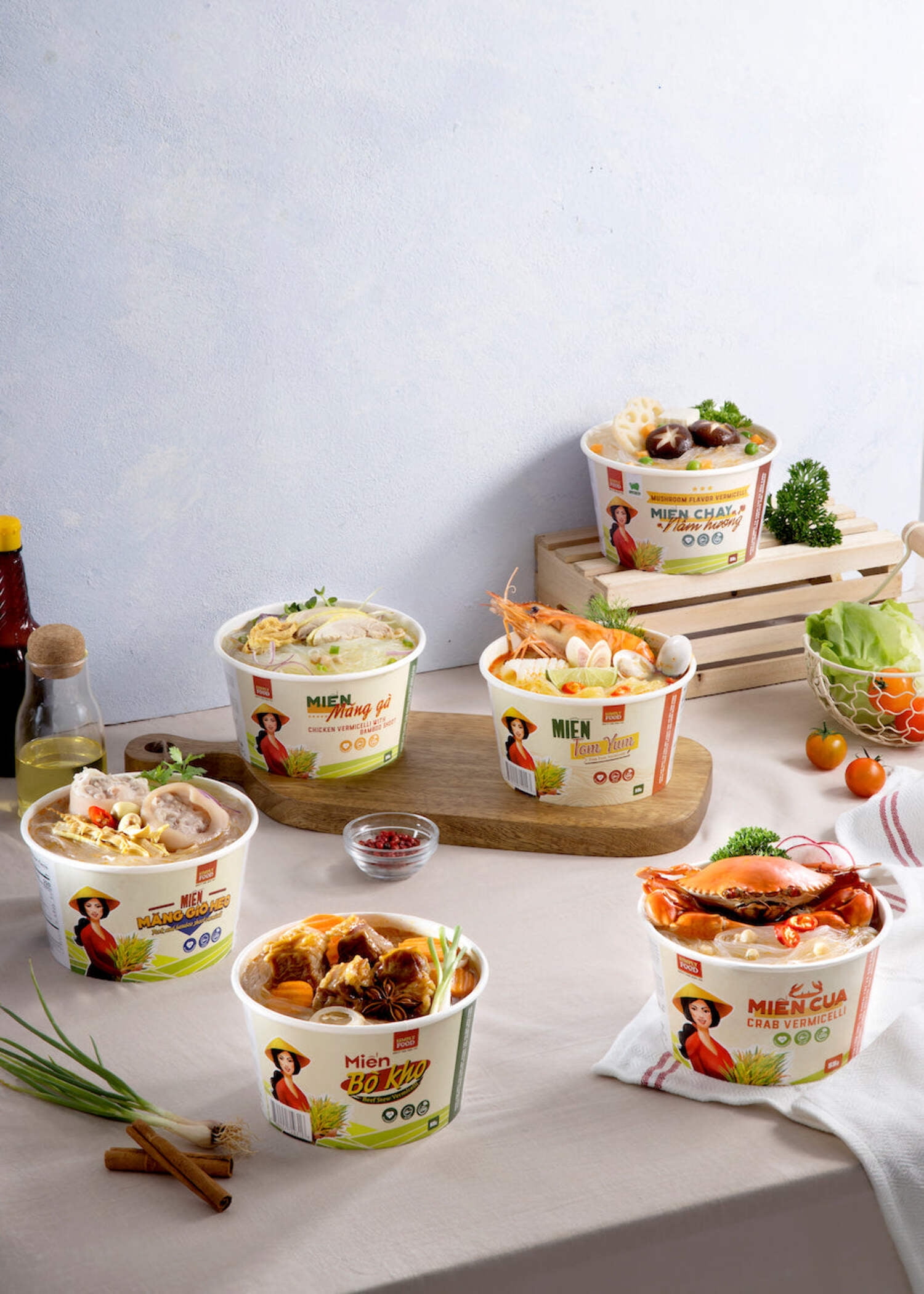 Instant Beef Stew Glass Noodle (9 Bowls/Box): $1.99 per Bowl (55g), Fork Included by Simply Food