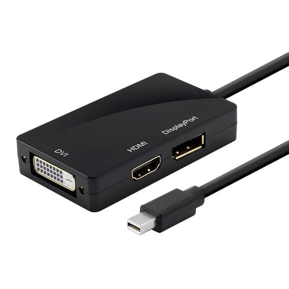 Mini DisplayPort 1.1 to HDMI_ DVI_ and DisplayPort Adapter_ Black