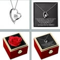 thumbnail image 5 of Preserved Rose with Heart Necklace and Greeting Card Birthday Gifts for Women Gifts for Mom Wife Girlfriend Grandma on Valentines Mothers Day Christmas Anniversary Romantic, 5 of 9