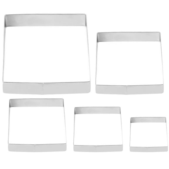 Raindrops 5Pcs Square Metal Cookie Cutters Biscuit Molds for Restaurant Baking