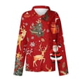 thumbnail image 5 of Weiqiqre Womens Fall Clothes Long Sleeve Christmas Shirts Santa Claus Party Button Down Shirts X-Mas Funky Hawaiian Shirt, 5 of 5