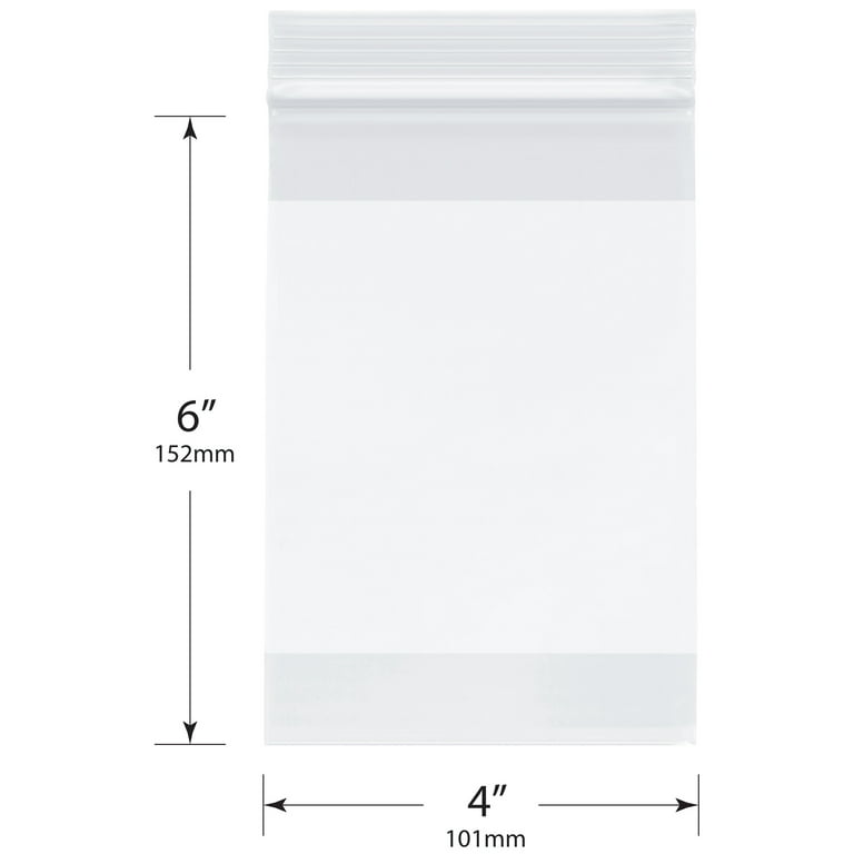 Plymor Heavy Duty Plastic Reclosable Zipper Bags With White Block