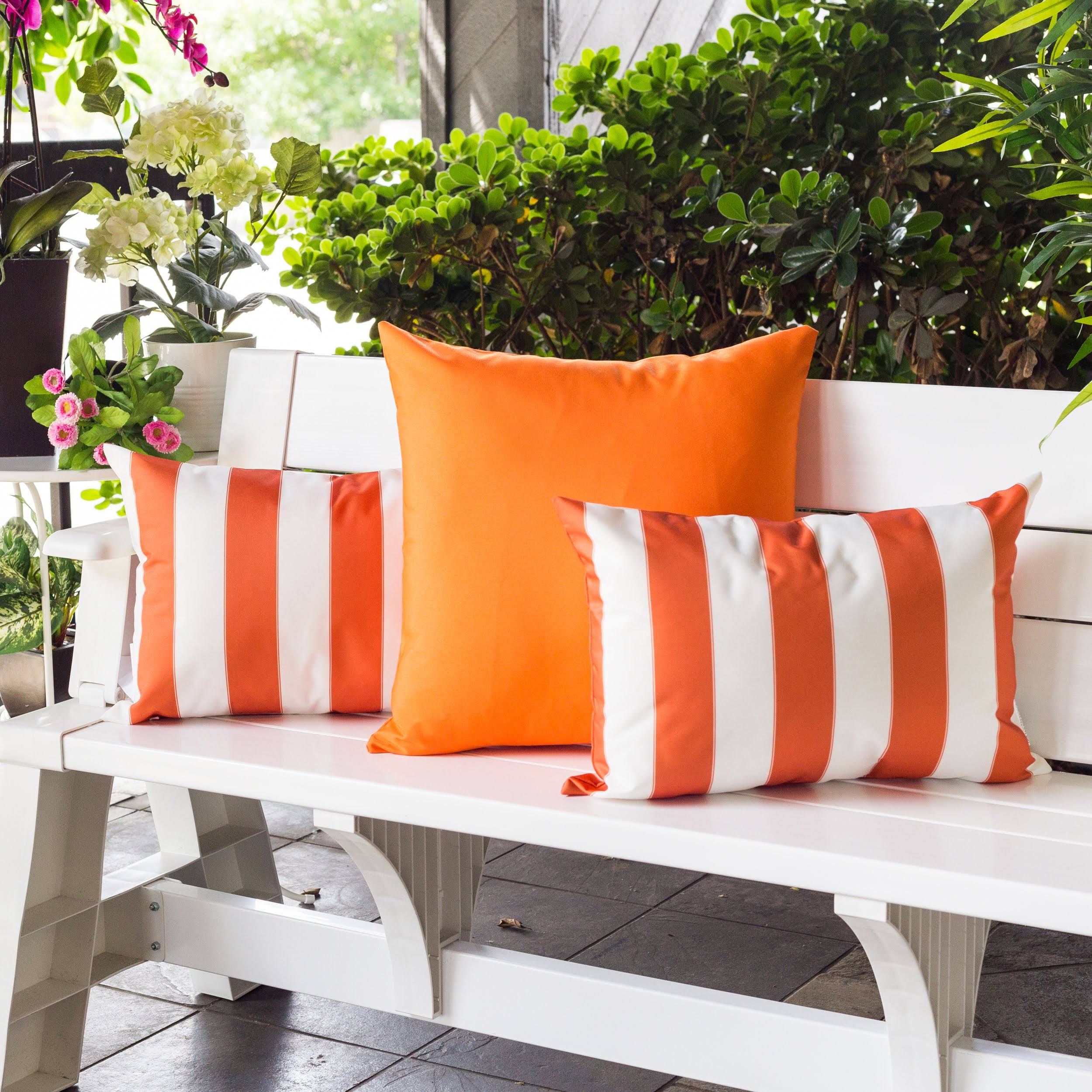 Riley Orange Rectangular Outdoor Throw Pillow