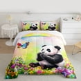 thumbnail image 2 of Castle Fairy Cartoon Panda Full Size Comforter Sets,Spring Garden Flowers Bedding Sets, 2 of 8