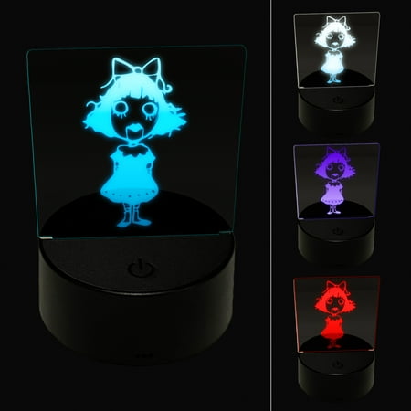 

Creepy Spooky Horror Girl Doll Puppet LED Night Light Sign 3D Illusion Desk Nightstand Lamp