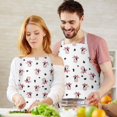 thumbnail image 3 of White Cow Black Spot Bow Pattern Apron-Garden Aprons for Women with Pockets-Cotton Linen Waterproof Kitchen Cooking Gardening Aprons Adjustable for Kitchen,Cooking,BBQ and Salon 33x27 Inch, 3 of 7
