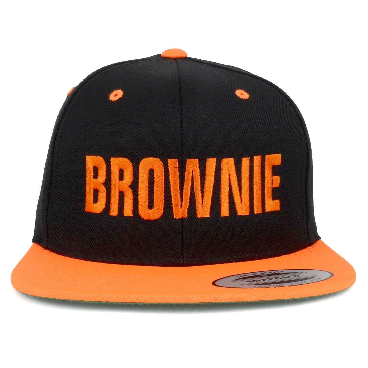 Trendy Apparel Shop Brownie Embroidered Flat Bill 2Tone Ball Cap