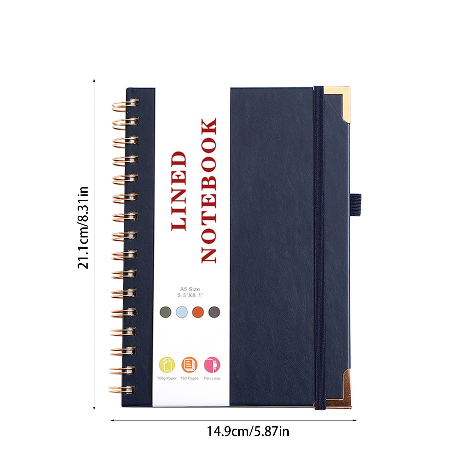 Lwlmwt Leather-bound Spiral Notebook A5 Ring-Bound JournaL Notebook Hardcover Thick Pages Unisex Notebook Ideal for Study and Work