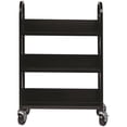 thumbnail image 4 of Hirsh Single-sided Mobile Metal 30" W x 9-1/2" D Book Cart Black, 4 of 6