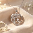 thumbnail image 4 of Heshpaws925 Sterling Silver  Heart Tree of Life Necklace Custom Initial Letter Pendant Jewelry for Women, Gift for Mom Daughter Wife, 4 of 6
