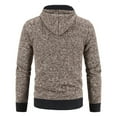 thumbnail image 3 of GrmtClth Mens Zip Up Hoodie Stylish Long Sleeve Sherpa Fleece Lined Knit Cardigan Sweater 2025 Fall Winter Warm Hooded Jackets Coat with Pockets Coffee M, 3 of 3