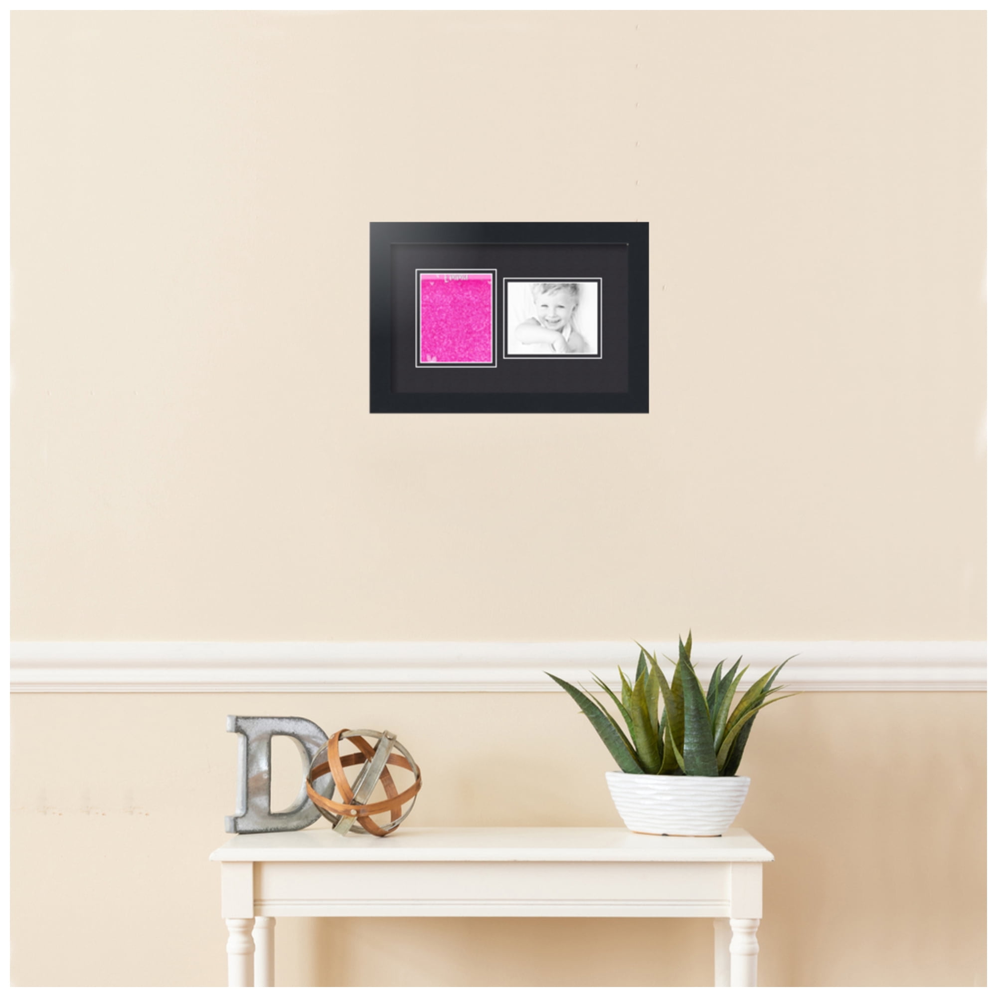 ArtToFrames Collage Photo Picture Frame with 2 - 4x5 Openings, Framed in Black with Black and Black Mats (CDM-3926-42)