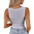 thumbnail image 4 of Lumtrix Womens Tank Tops Scoop Neck Sleeveless Ribbed Tank Summer Basic Thick Strap Slim Fitted Racerback Tops Light Gray S, 4 of 4