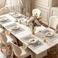 thumbnail image 3 of decorUhome Faux Leather Placemats Set of 6, Waterproof Wipeable Heat Resistant PU Table Mats for Dining, Beige, 11.8" x 17", 3 of 11