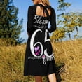 thumbnail image 3 of Cadeau d'Anniversaire 65 Ans pour Femmes et Béni pour 65 Ans Robe à Encolure Carrée Robe d'Été Douce Robe Élégante à Imprimé Halter pour Femmes, 3 of 5